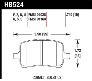 Chevrolet HHR Brake Pads - Front - Hawk Performance - HPS Performance Street - `08-`09